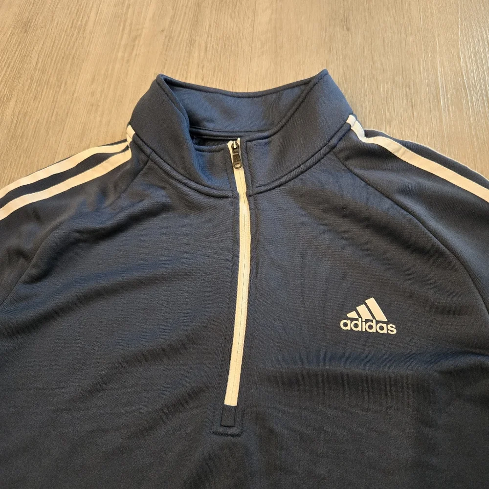 Adidas 3 Stripe 1/4 Zip Pullover Golf Sweater Size Medium